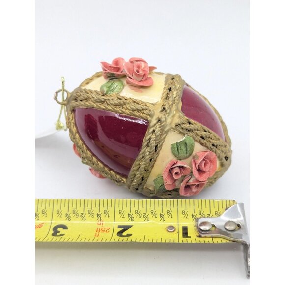 Dubrovnik Goose Egg Painted Raised Clay Russian Easter Christmas Ornament READ - Picture 5 of 12